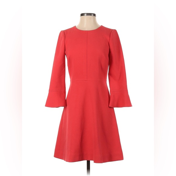 JCrew Poppy Red Flare Dress, Sz 8 zip back - Picture 1 of 7